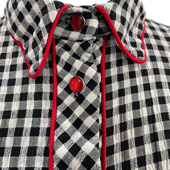 Lady Reiner Cowgirl Couture Gingham Blouse XS Western Retro Cottagecore Chic - Picture 9 of 10